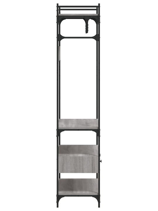 vidaXL Гардеробна стойка Сив 89x39x184.5см