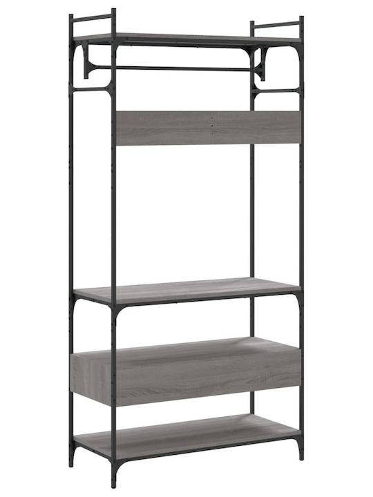 vidaXL Гардеробна стойка Сив 89x39x184.5см