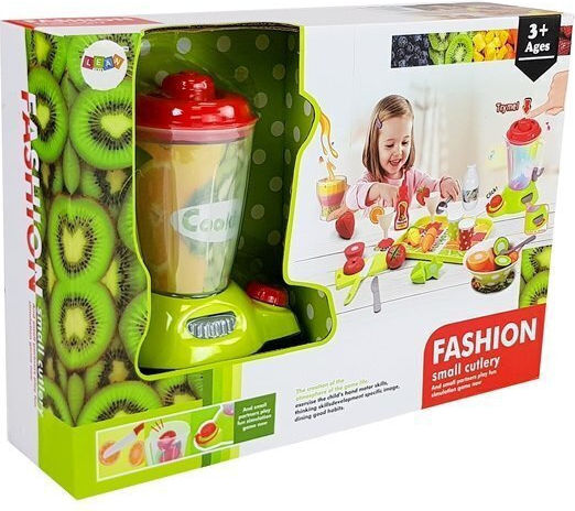 Lean Toys Obst- & Gemüsespielzeug Set Of Vegetables And Fruits With A Battery Blender And A Tray
