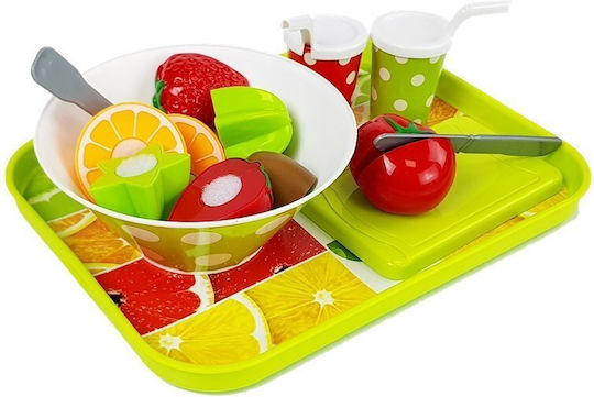 Lean Toys Obst- & Gemüsespielzeug Set Of Vegetables And Fruits With A Battery Blender And A Tray