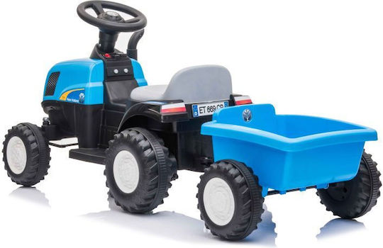 Tractor Pentru Copii De La Picior La Podea Cu Remorcă Și Pedale Albastru