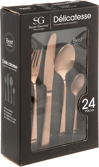 Atmosphera Delicacy Besteckset Edelstahl Rose Gold 24Stück
