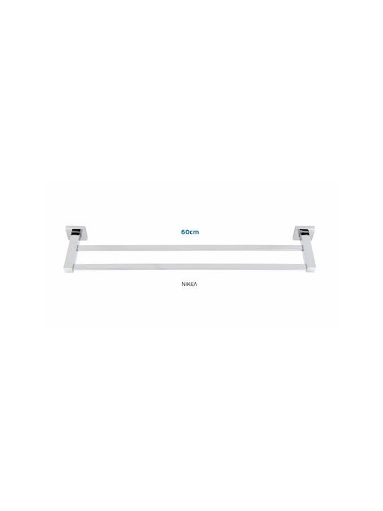 Import Hellas Double Wall-Mounted Bathroom Rail Inox Silver