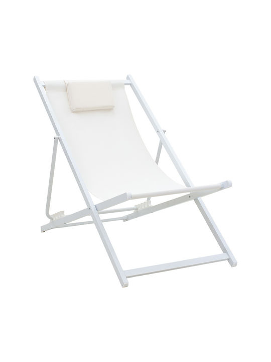 Deckchairs Corte Aluminum White/beige 102x61x92cm