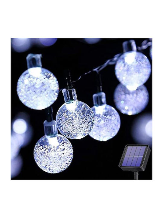 30 Christmas Lights LED Cold White Solar in String with Programs