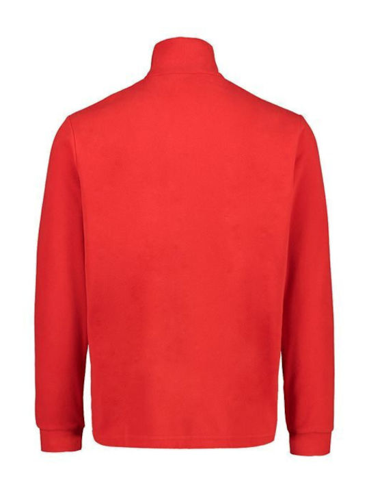 CMP Sweat Fleece Herren Langarmshirt mit V-Ausschnitt Rot