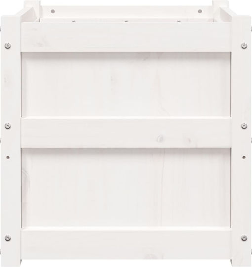 vidaXL Solid Wood Planter Box Wooden White 50x50x50cm.