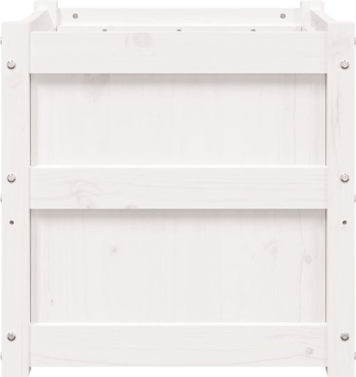 vidaXL Solid Wood Planter Box Wooden White 50x50x50cm.