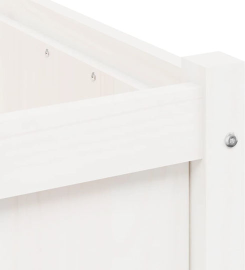 vidaXL Solid Wood Planter Box Wooden White 50x50x50cm.