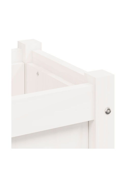 vidaXL Solid Wood Set 2 Planters Wooden White