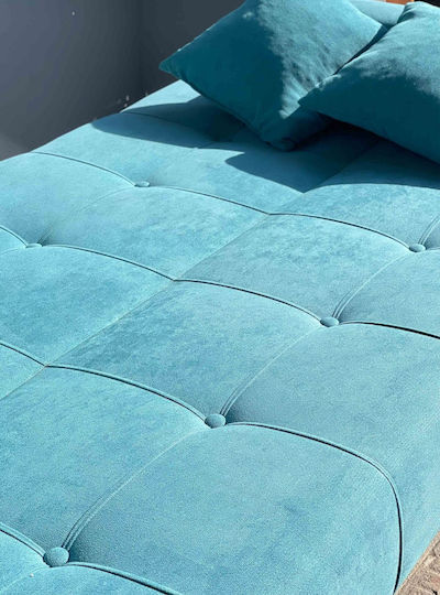 Three-Seater Couch Bed 220x110x95cm. Turquoise