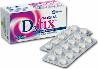Uni-Pharma D3 Fix Extra Βιταμίνη για Ανοσοποιητικό 2000iu 60 ταμπλέτες