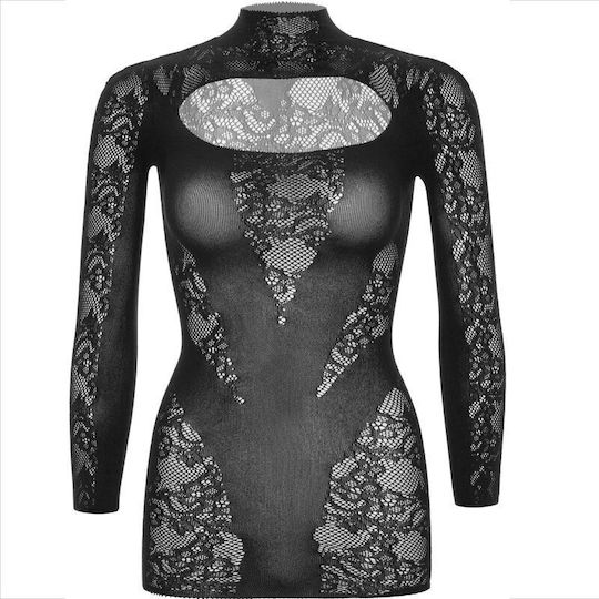 Leg Avenue Mini Dress Lace Long Sleeve Sexy Dress Black