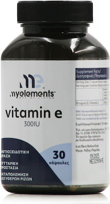 My Elements Vitamin E Vitamin for Skin & Antioxidant 300iu 30 caps