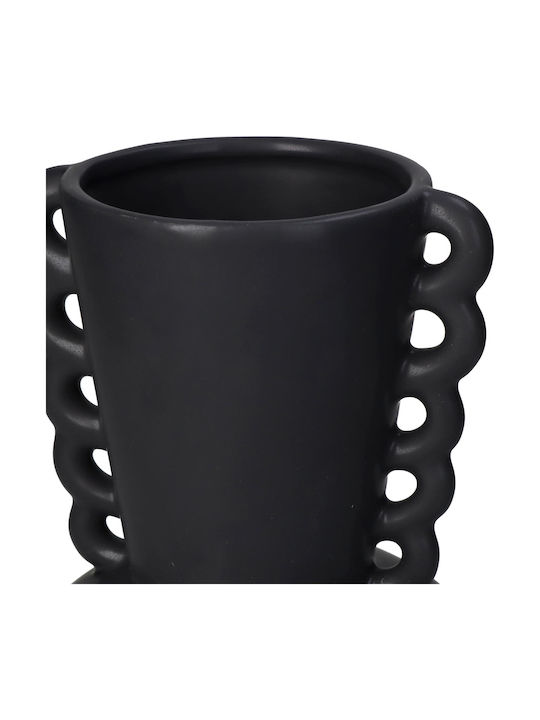 ArteLibre ArteLibre Dekorative Keramikvase Schwarz Φ13xΥ22cm