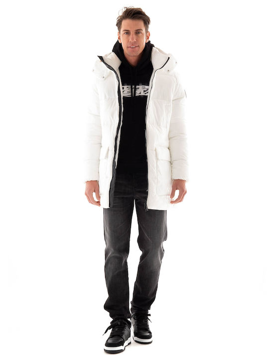 Save The Duck Men's Winter Parka Jacket Off White