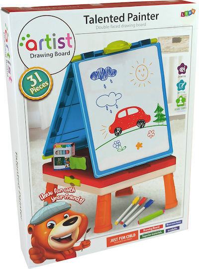 Lean Toys Tablă cu marker / Tablă neagră Față și spate Podea