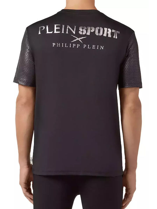 Plein Sport Ανδρικό Αθλητικό T-shirt Κοντομάνικο BLACK