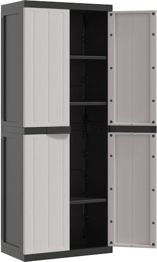 Double-leaf Polypropylene Outdoor Storage Cabinet 65x37x165 cm
