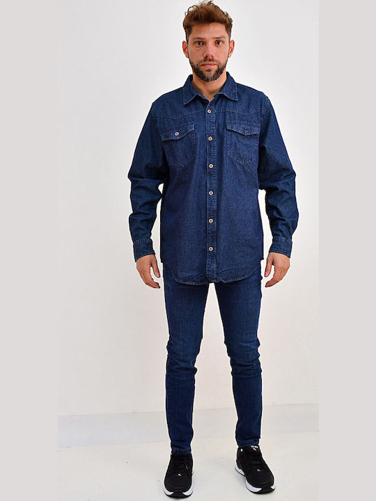 Long-sleeved Denim Shirt Denim (Denim)