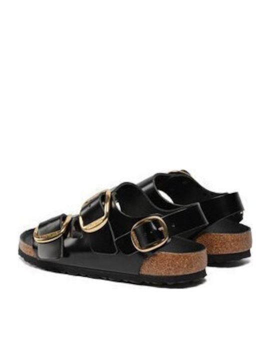 Birkenstock Milano Δερμάτινα Σανδάλια Μαύρα Birkenstock Milano Δερμάτινα Σανδάλια Μαύρα