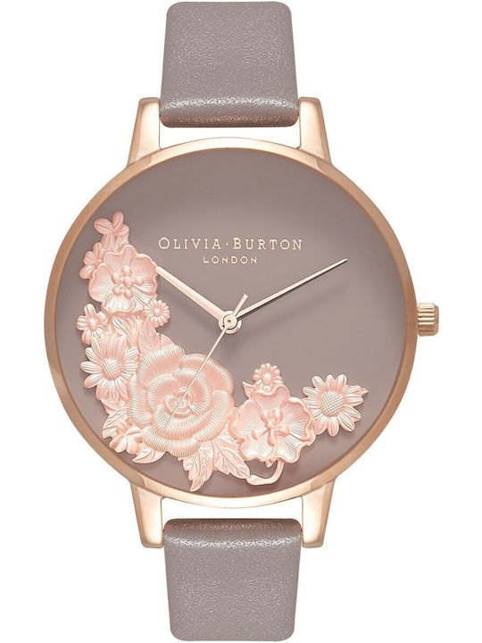 Olivia Burton Ρολόι Μπαταρίας με Δερμάτινο Λουράκι