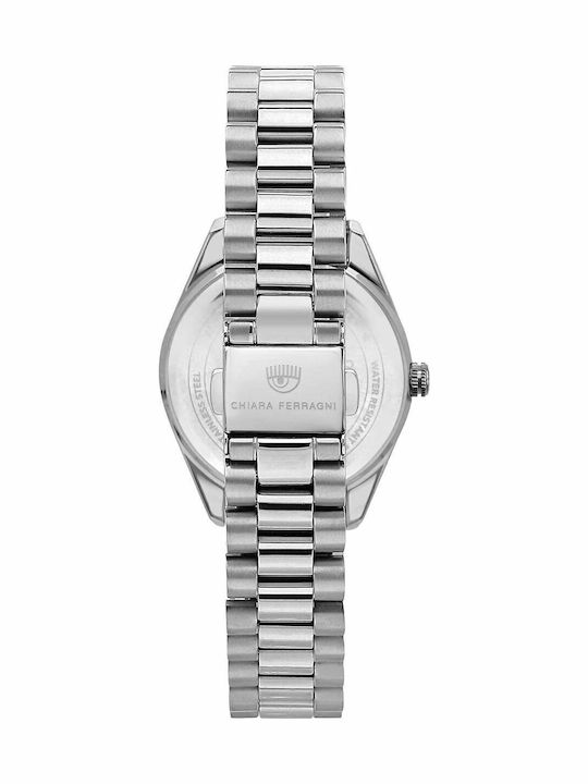 Chiara Ferragni Γυναικείο Ρολόι 32mm Μπαταρίας με Ασημί Μεταλλικό Μπρασελέ
