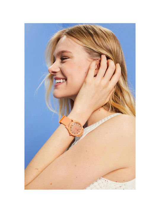 Esprit Joy Uhr mit Orange Kautschukarmband