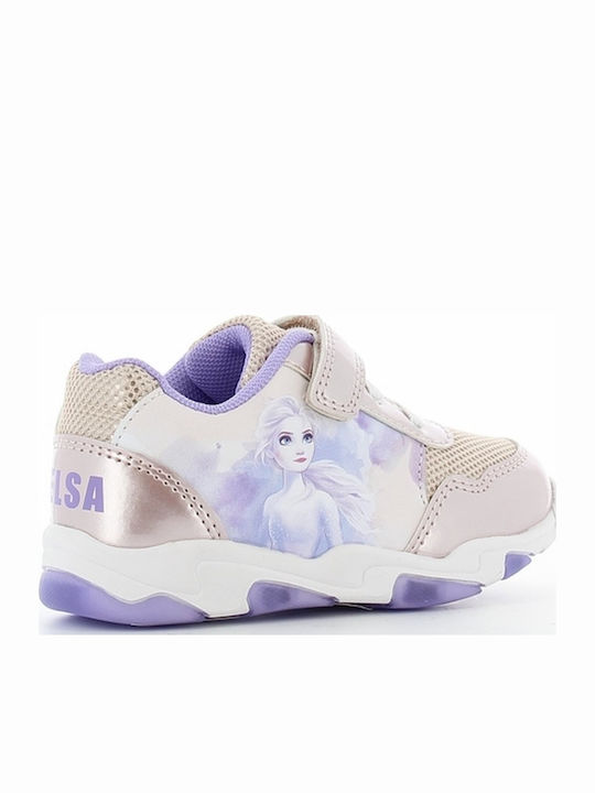 Frozen Παιδικά Sneakers με Σκρατς Ροζ-Χρυσό
