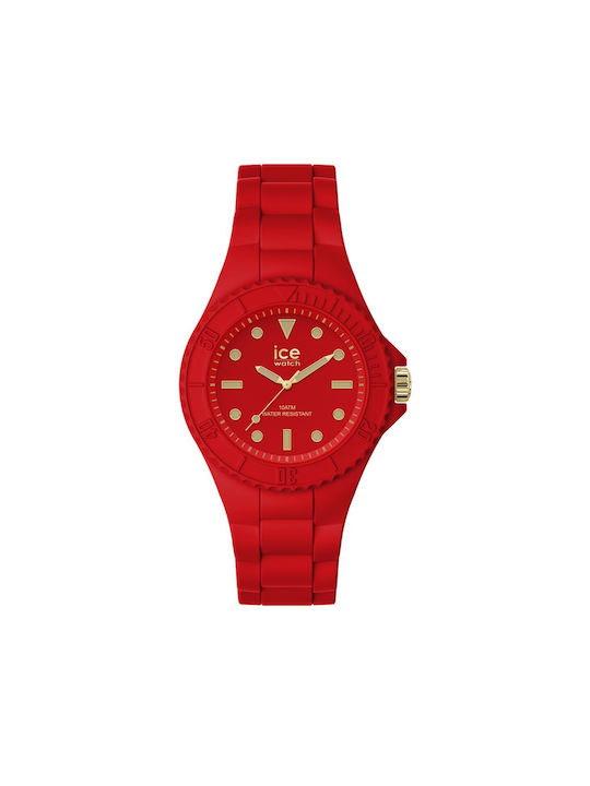 Ice Watch with Red Rubber Strap