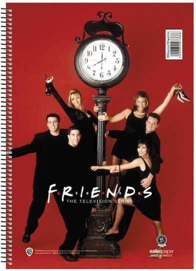 Salko Paper Spiral Caiet Cu dungi A4 60 de Foi 2 de Subiecte Friends 1buc (desene și modele diverse)