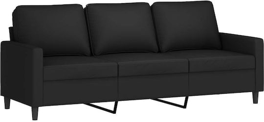 Триместен Кадифен Черен Диван 198x77x80см