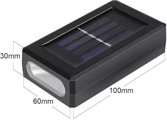 Set of 8 Wall Solar Lights Warm White 3000K with Motion Sensor and Photocell IP65 6cmx10cmx3cmcm