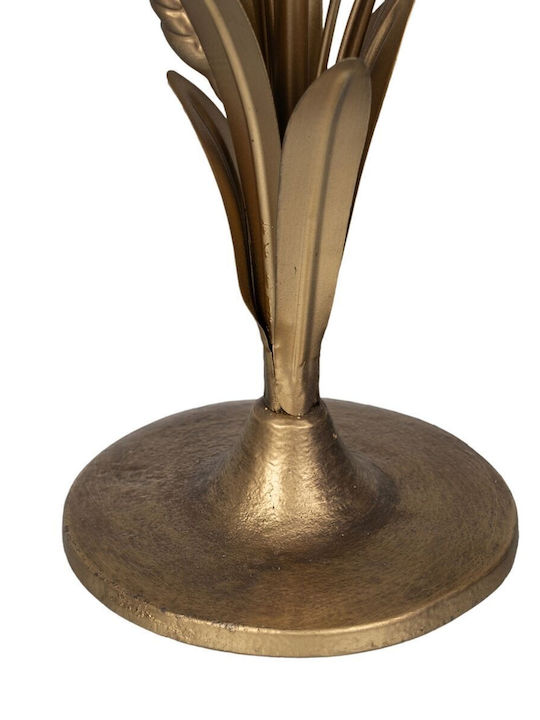 BigBuy Candle Holder Metal in Gold Color 23x23x34cm 1pcs