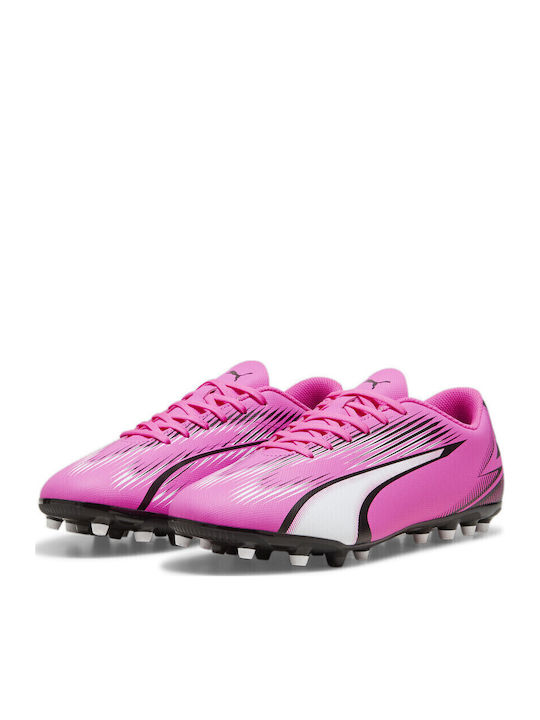 PUMA Ultra Play Ποδοσφαιρικά Παπούτσια με Τάπες MG Ροζ