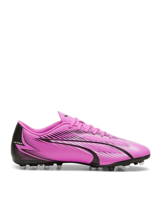 PUMA Ultra Play Ποδοσφαιρικά Παπούτσια με Τάπες MG Ροζ