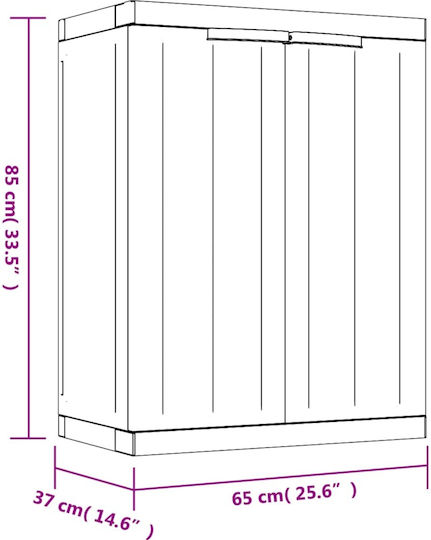 Double-leaf Polypropylene Outdoor Storage Cabinet 65x37x85 cm