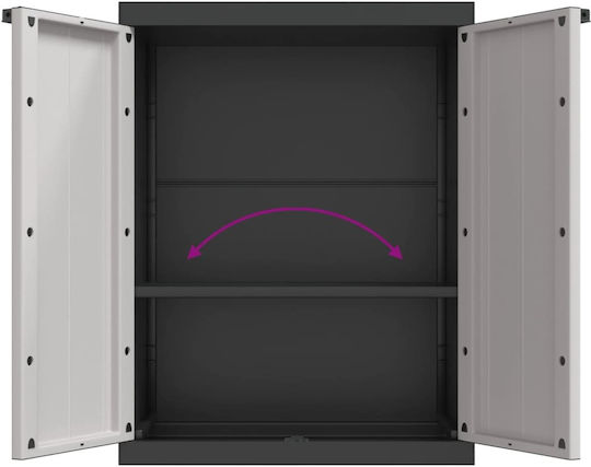 Double-leaf Polypropylene Outdoor Storage Cabinet 65x37x85 cm