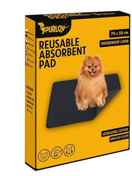 Purlov Teppich für Hunde Schwarz 70x50cm.
