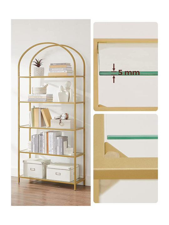 Bibliotecă Culoare Aurie 81.28x30.48x182.88cm