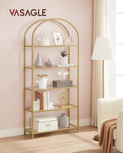 Vasagle Bibliothek Leobert Goldene Farbe 81.28x30.48x182.88cm