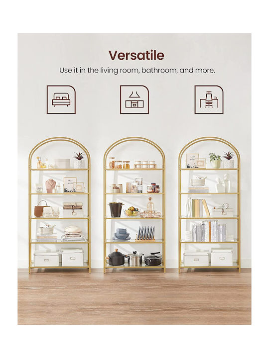 Bibliotecă Culoare Aurie 81.28x30.48x182.88cm