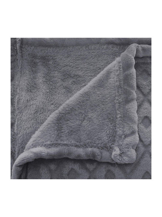 Atmosphera Plaid Winter Rhombus Κουβέρτα Υπέρδιπλη 230x180εκ. Γκρι
