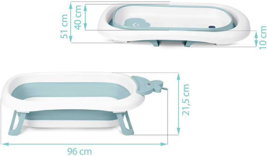 Ricokids Foldable Baby Bath with Thermometer Light Blue