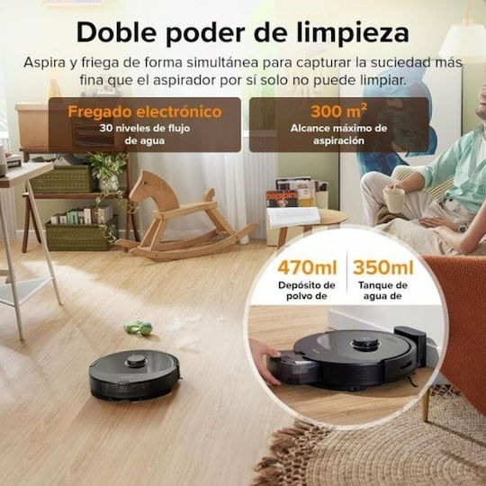 Roborock Q8 Max Robot Vacuum Cleaner with Laser Mapping & 5500Pa Suction Power Black