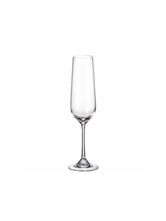 Bohemia Set of Glasses Champagne made of Crystal Stemmed 200ml 4pcs