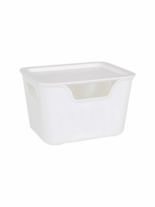 BigBuy Bella Plastic Storage Box with Lid White 12pcs