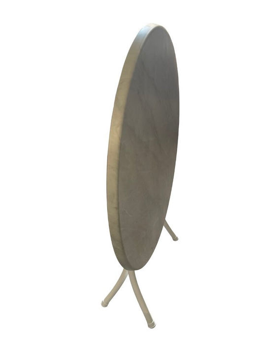 Round Table Kitchen Collapsible Wooden with Metal Frame Metal 80x80x75cm
