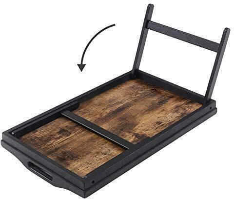 Songmics Bamboo Rectangular Bed Tray made of Bamboo with Handles in Brown Color 50x30x26cm LLD106B01 1pcs