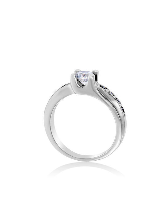 Antwnakakis Single Stone from White Gold 14K